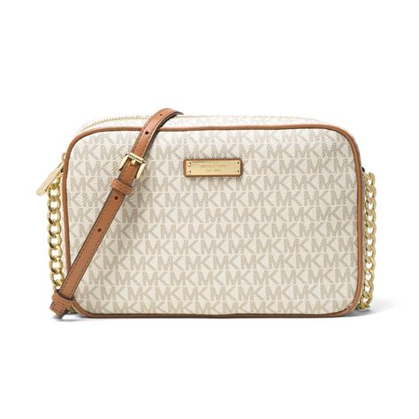 michael kors jet set crossbody cream|Michael Kors vanilla jet set.